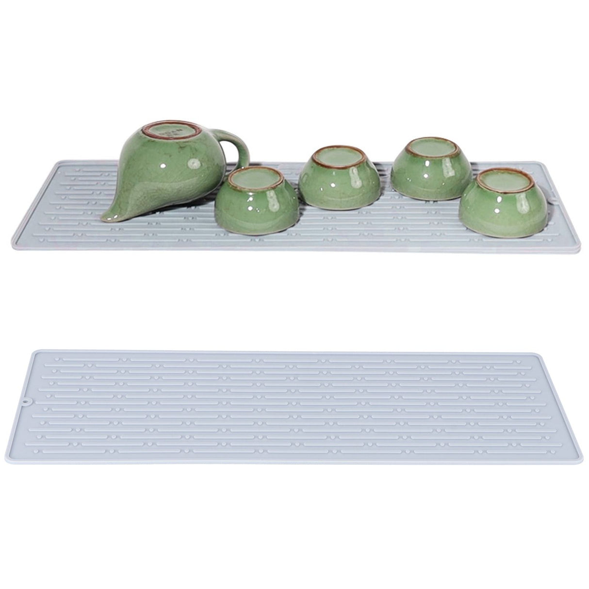 Silicone Draining Pad Non Slip Soda Bottles Drying Rack Mat Kitchen Accessories Gray(4 Hole Drain Rack Mat )