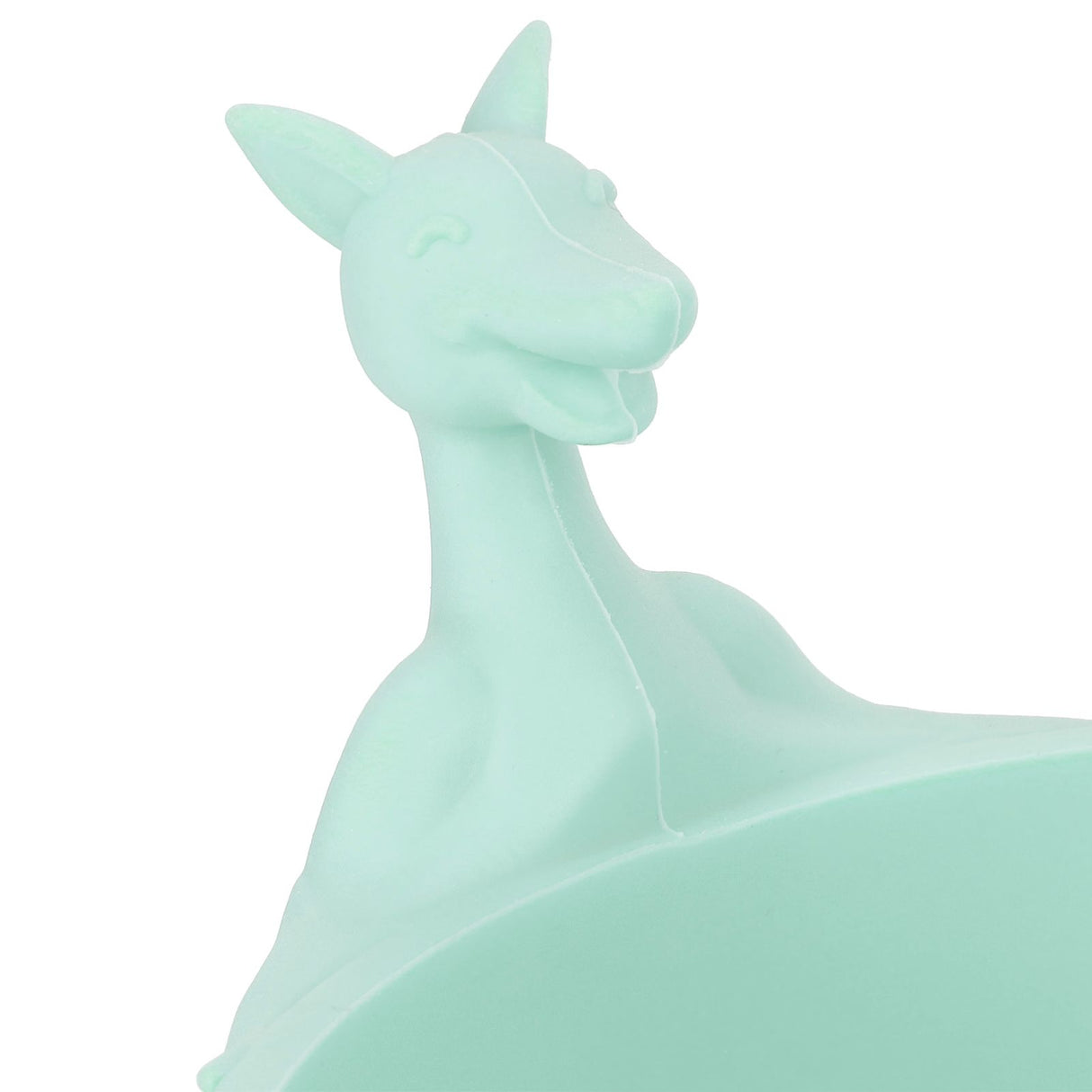 Cute Silicone Baby Feeding Bowl Spoon Set with Suction Base Non-Slip Tableware for InfantLight Green