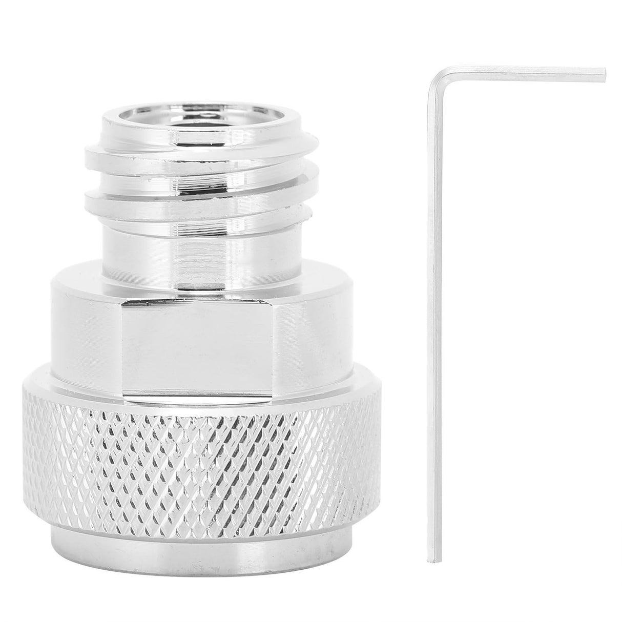 Soda Adapter with Wrench Copper Electroplating Brass CO2 Cylinder Conversion Connector Silver