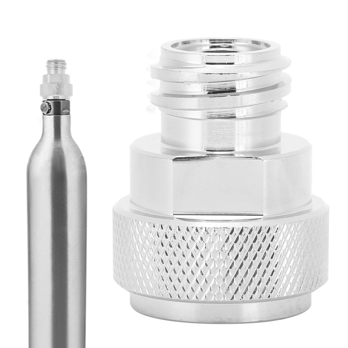 Soda Adapter with Wrench Copper Electroplating Brass CO2 Cylinder Conversion Connector Silver