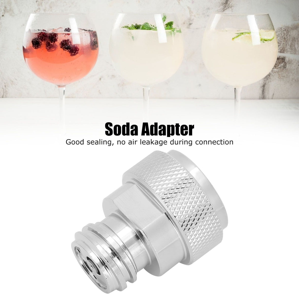 Soda Adapter with Wrench Copper Electroplating Brass CO2 Cylinder Conversion Connector Silver