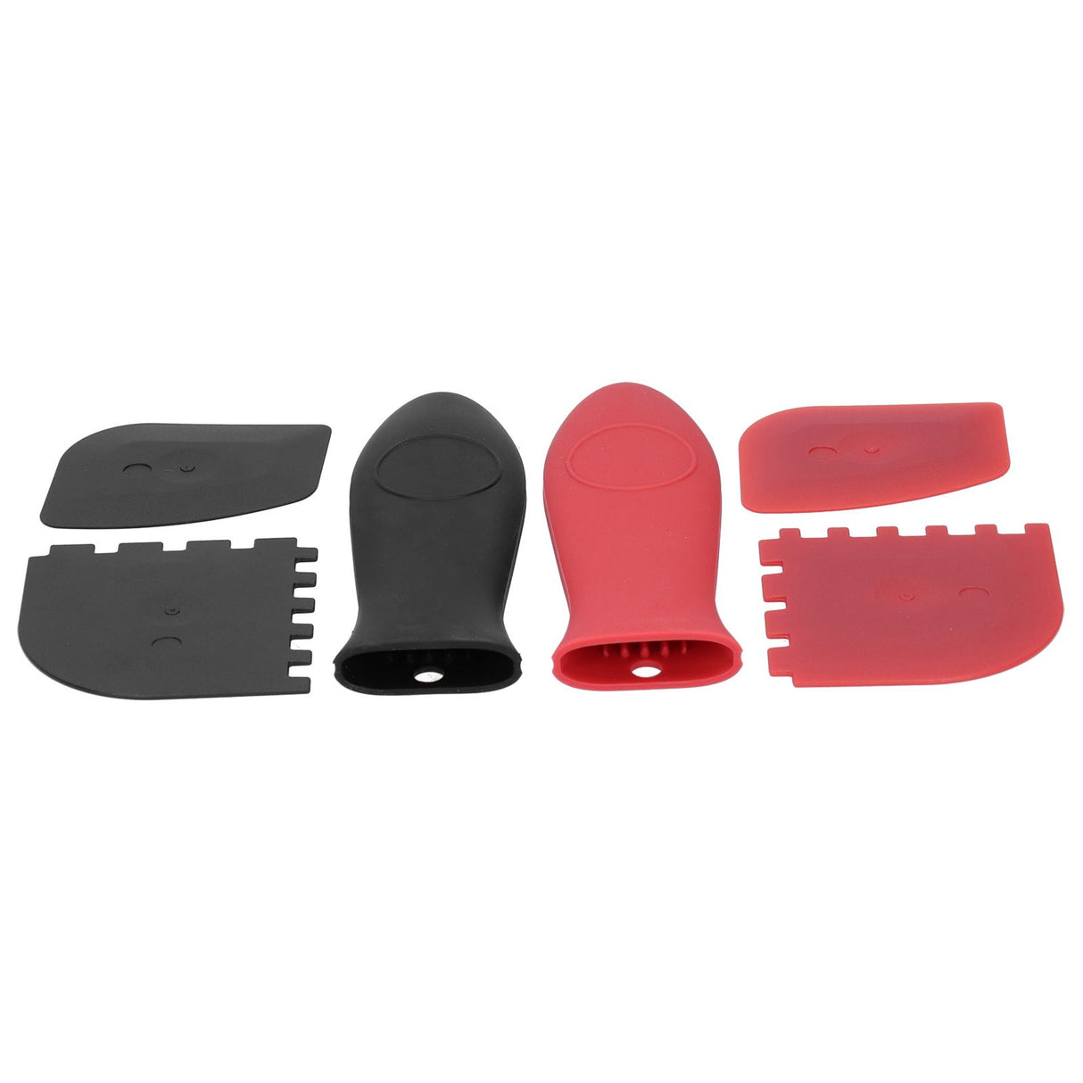 6Pcs set Pot Handle Sleeve Cover Scraper Kit Silicone Anti Scalding Cookware Pan Accessory