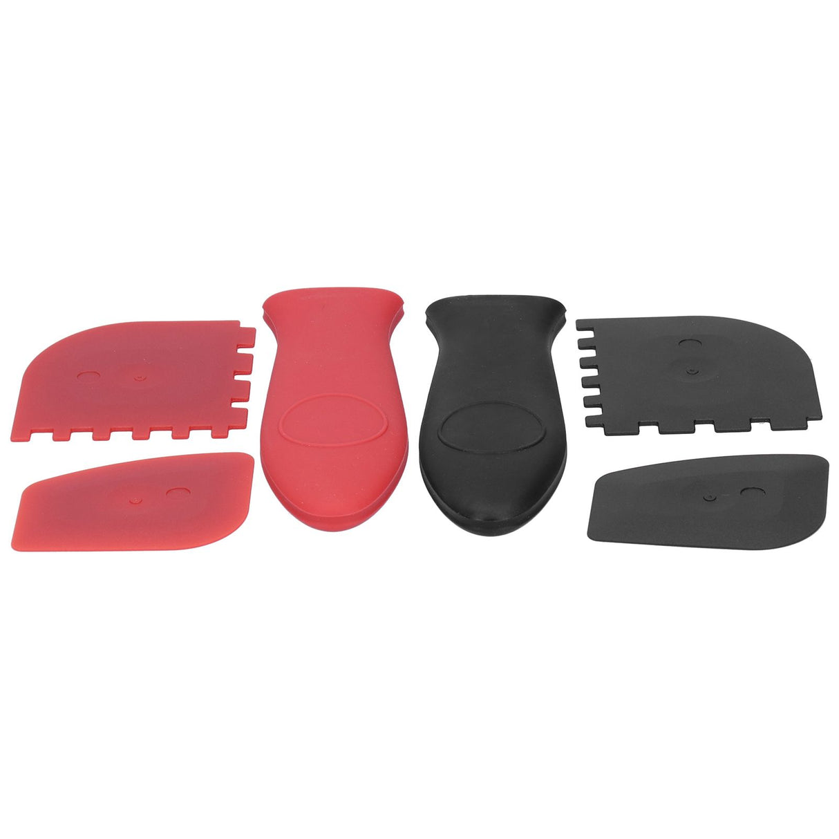 6Pcs set Pot Handle Sleeve Cover Scraper Kit Silicone Anti Scalding Cookware Pan Accessory