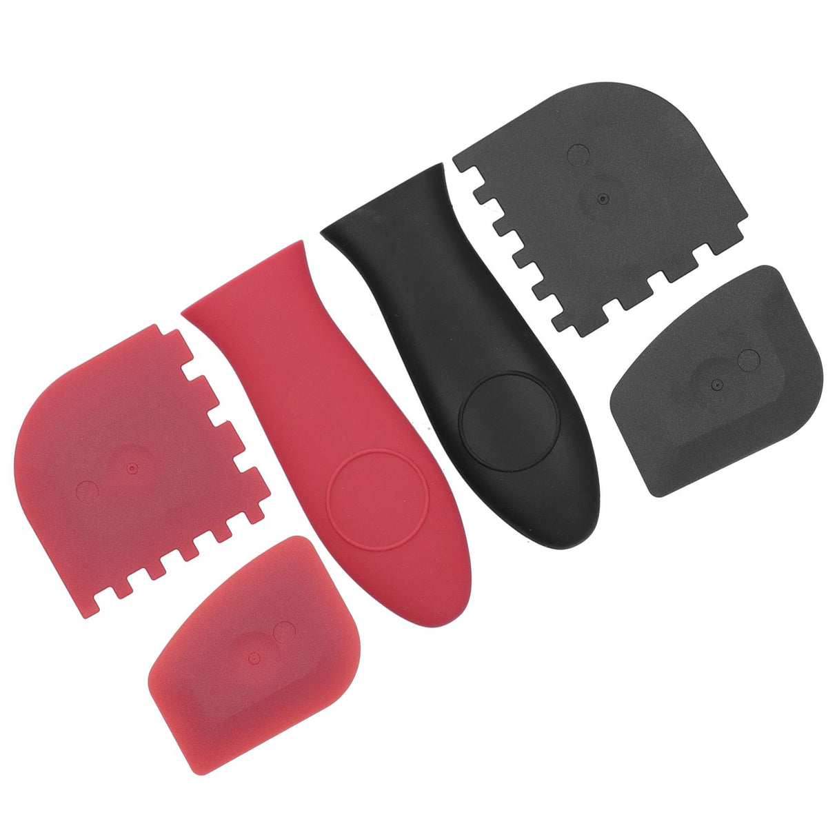 6Pcs set Pot Handle Sleeve Cover Scraper Kit Silicone Anti Scalding Cookware Pan Accessory