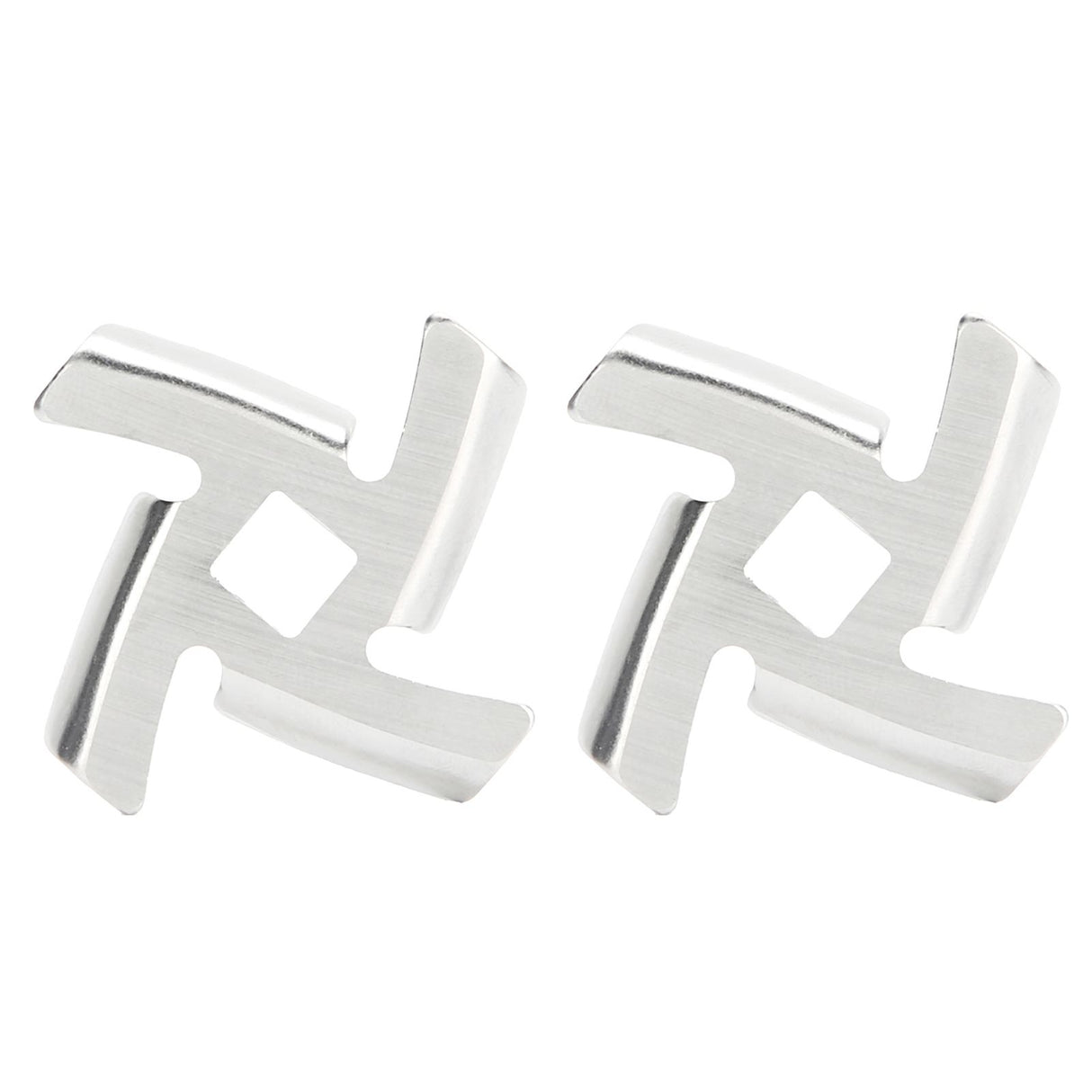 2Pcs Meat Grinder Blade 304 Stainless Steel Grinding Plate Disc Accessory for 5#/B Type Grinder(8MM Square Hole Crossed Blade )
