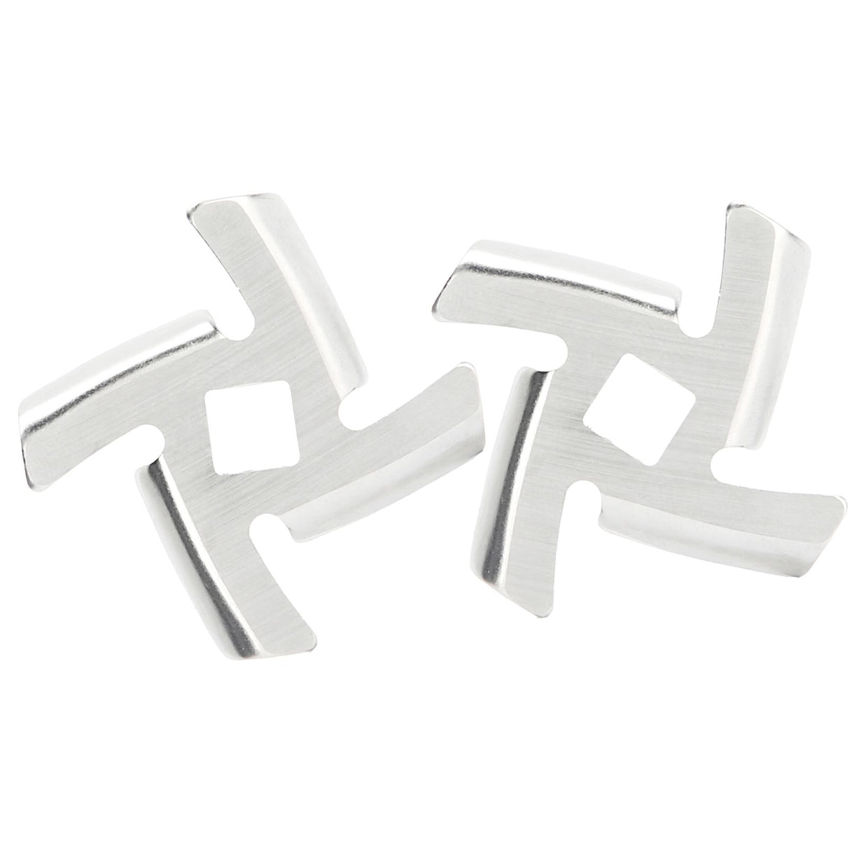 2Pcs Meat Grinder Blade 304 Stainless Steel Grinding Plate Disc Accessory for 5#/B Type Grinder(8MM Square Hole Crossed Blade )