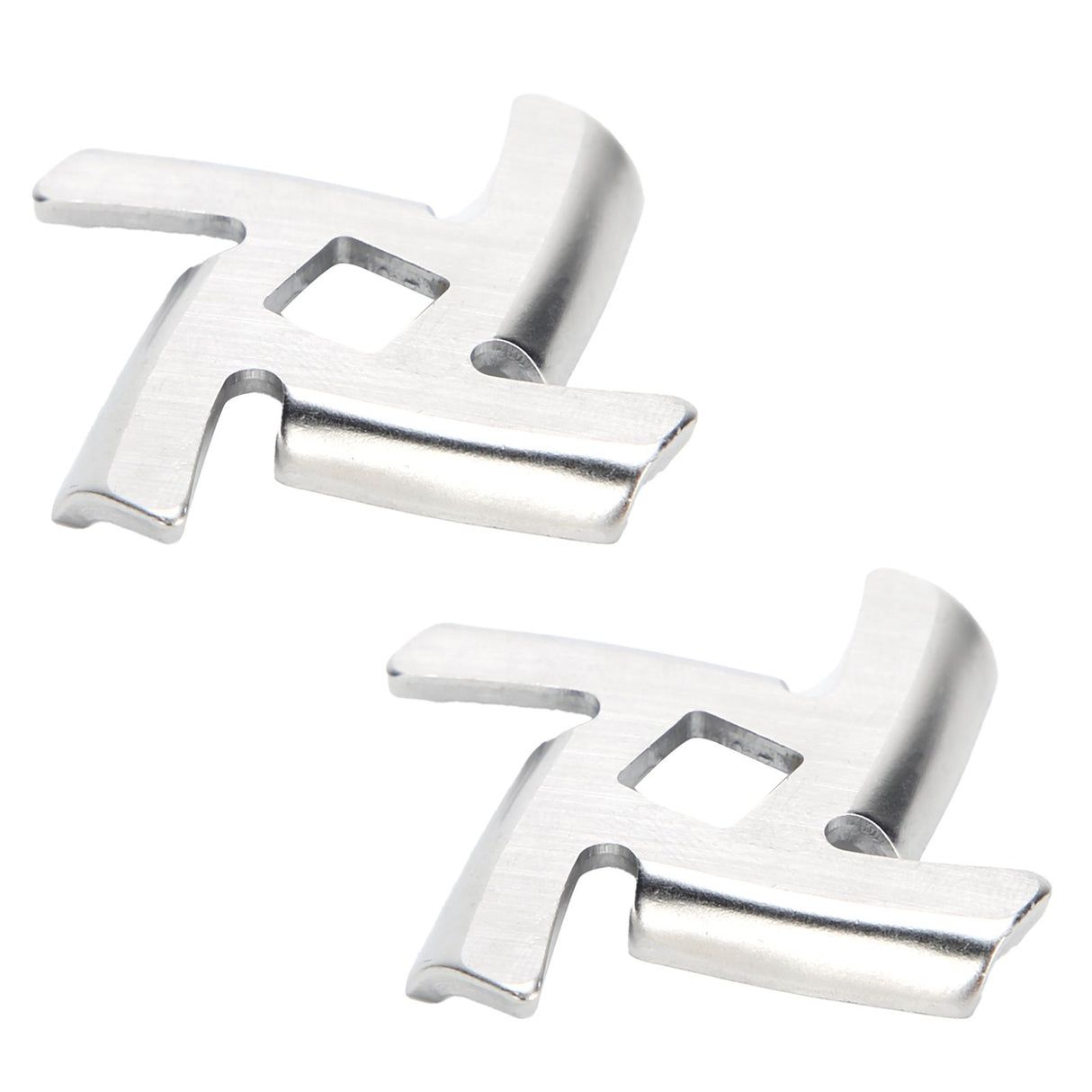 2Pcs Meat Grinder Blade 304 Stainless Steel Grinding Plate Disc Accessory for 5#/B Type Grinder(8MM Square Hole Crossed Blade )