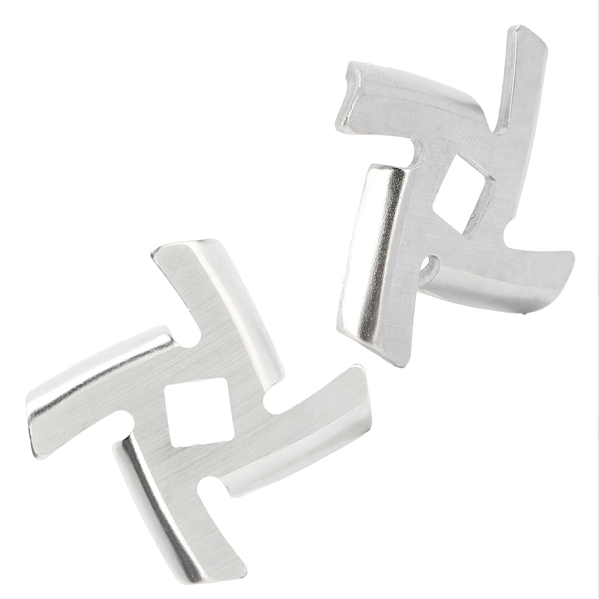 2Pcs Meat Grinder Blade 304 Stainless Steel Grinding Plate Disc Accessory for 5#/B Type Grinder(8MM Square Hole Crossed Blade )