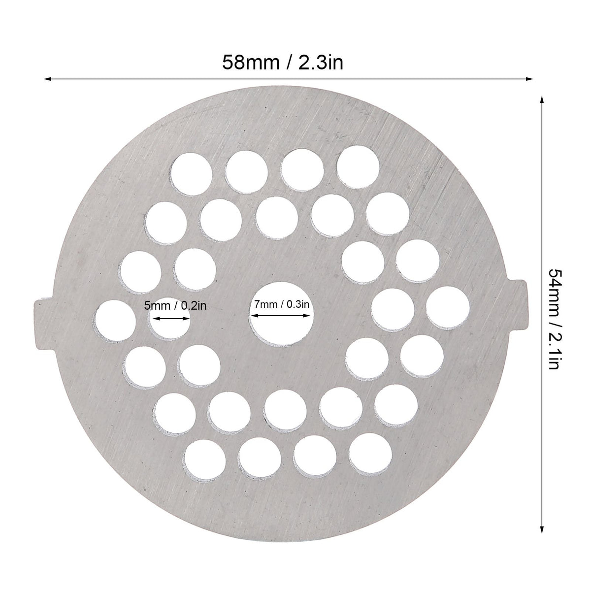 2Pcs Electric Mincer Blade Stainless Steel Grinding Plate Round Hole for 5#/B Type Grinder(5mm 30 Holes )