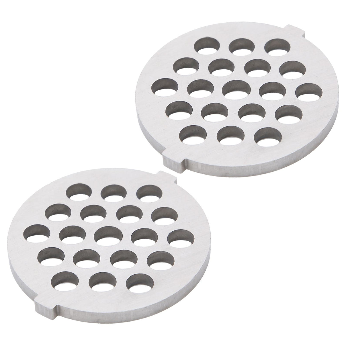 2Pcs Electric Mincer Blade Stainless Steel Grinding Plate Round Hole for 5#/B Type Grinder(7mm 19 Holes )