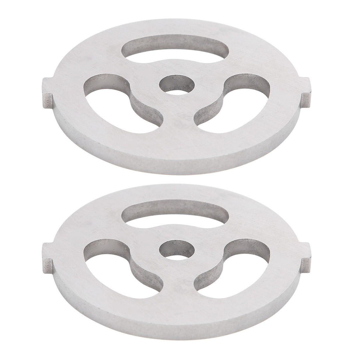 2pcs Meat Grinder Blade 304 Stainless Steel Cutting Plate 7mm/0.3in ID for 5#/B Type Meat Grinder(3 Holes Knife Plate )