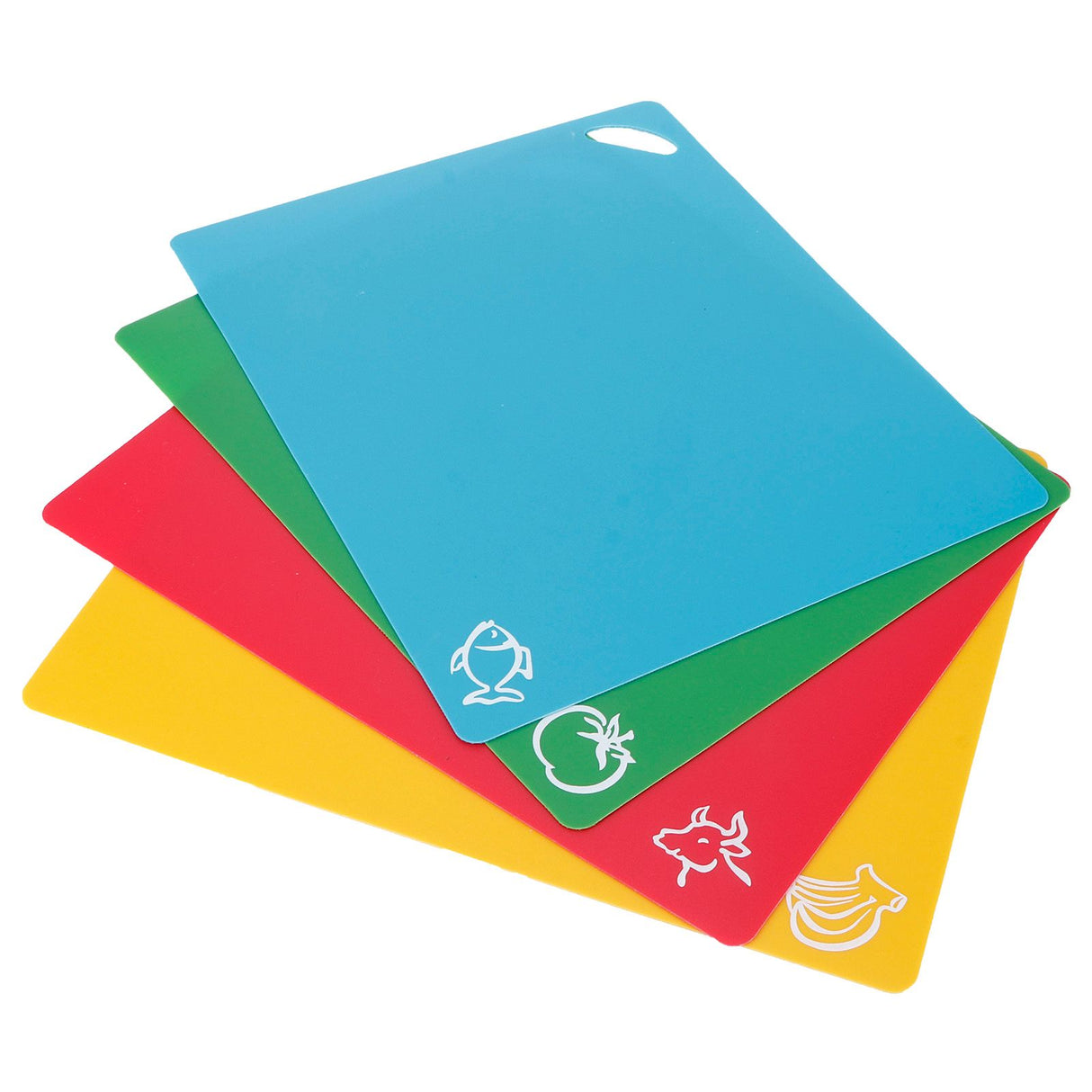 4pcs PP Flexible Kitchen Cutting Board Non Slip Cutting Board for Vegetable Meat 1.2mm