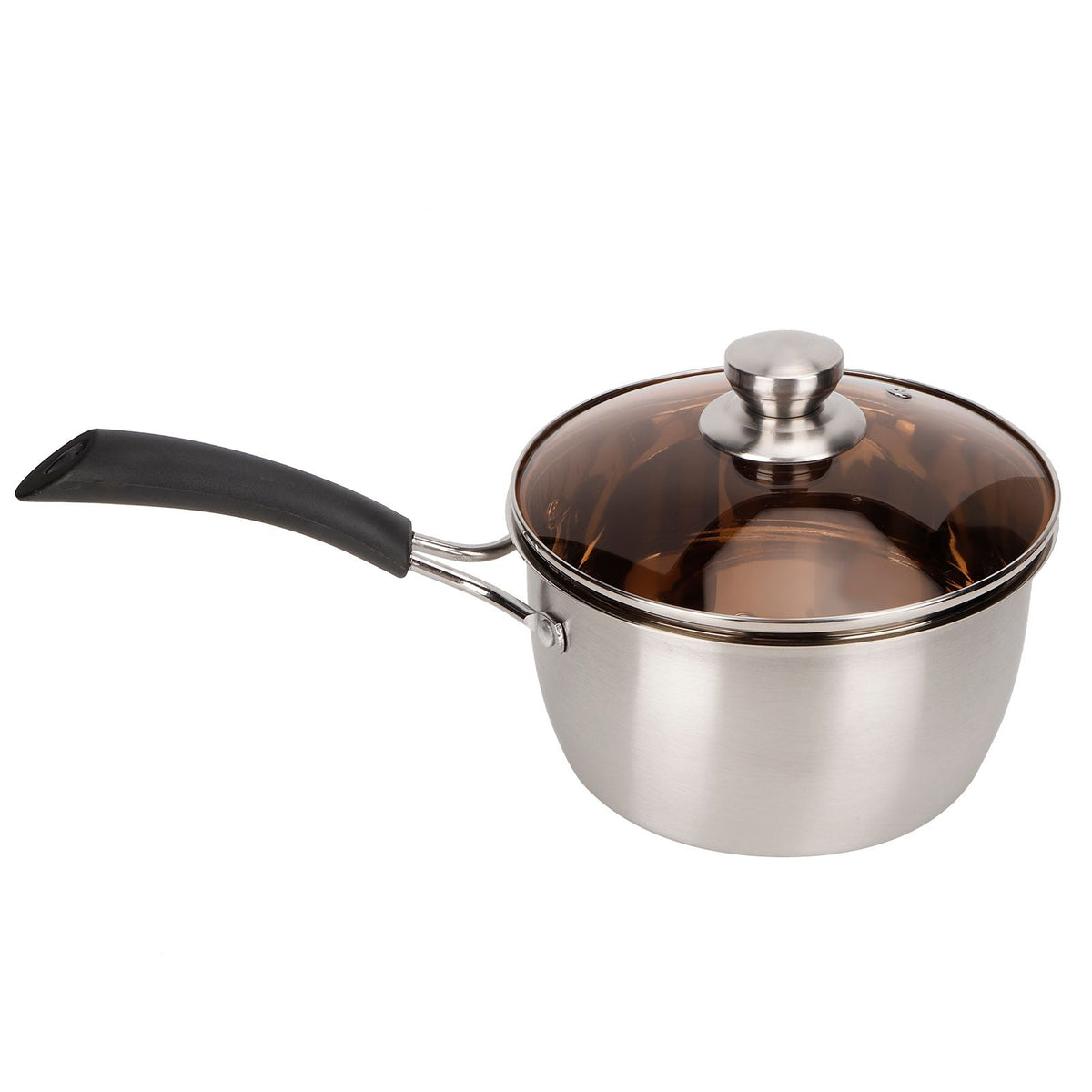 Small Soup Pot Thickened Compound Steel NonMagnetic Single Handle Cooking Kitchenware 18cm