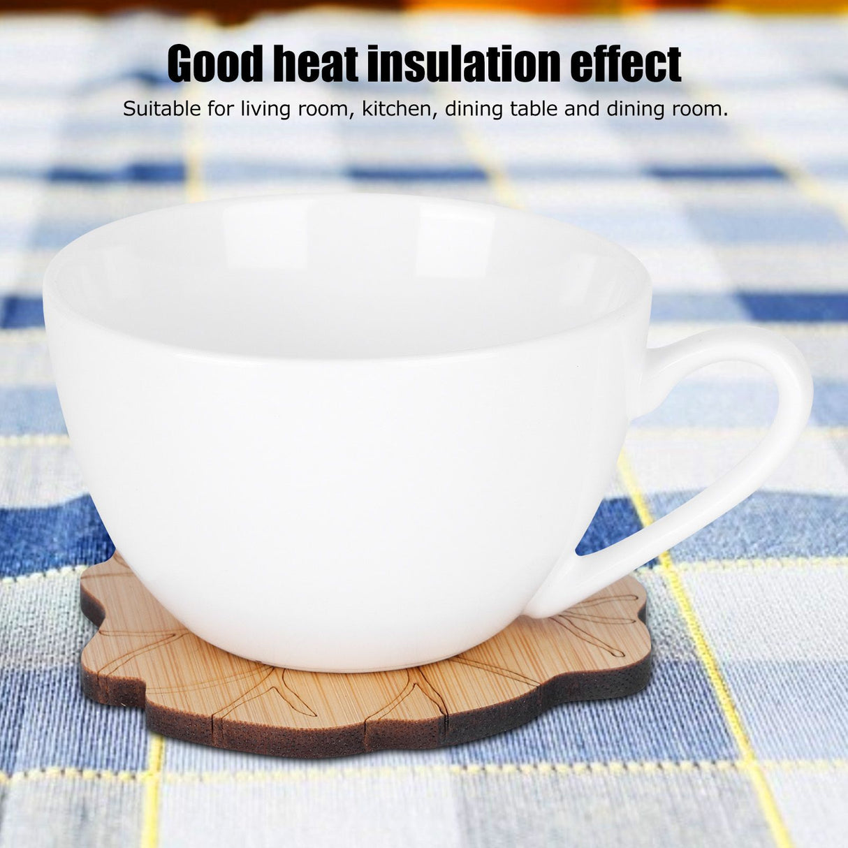 6Pcs/Set Teacup Mat Bamboo Coaster Heat Insulated Cup Pad Drinkware Tabletop AccessoryLotus Leaf Type