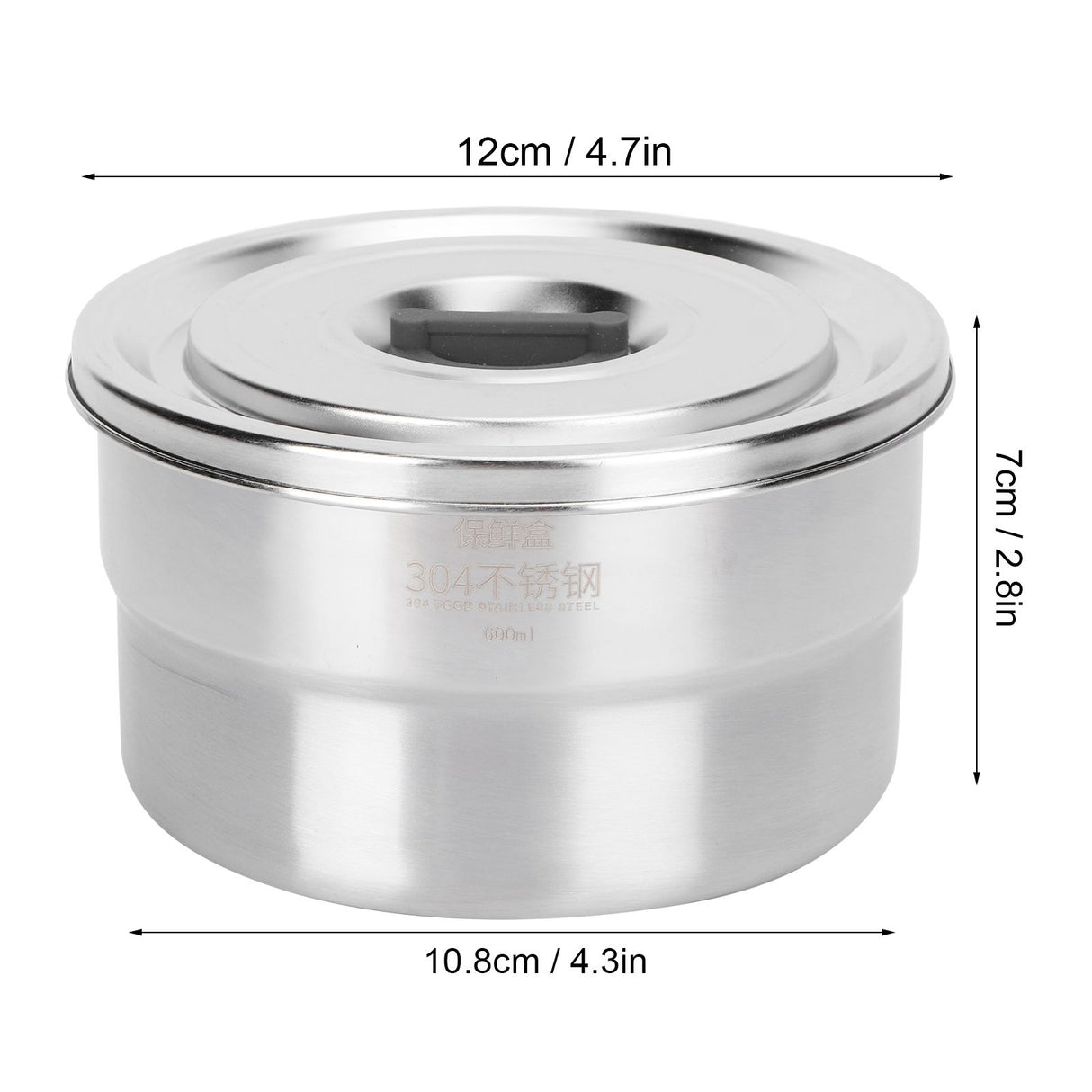 Lunch Box Portable 304 Stainless Steel Food Storage Container for School Picnic Camping600ml