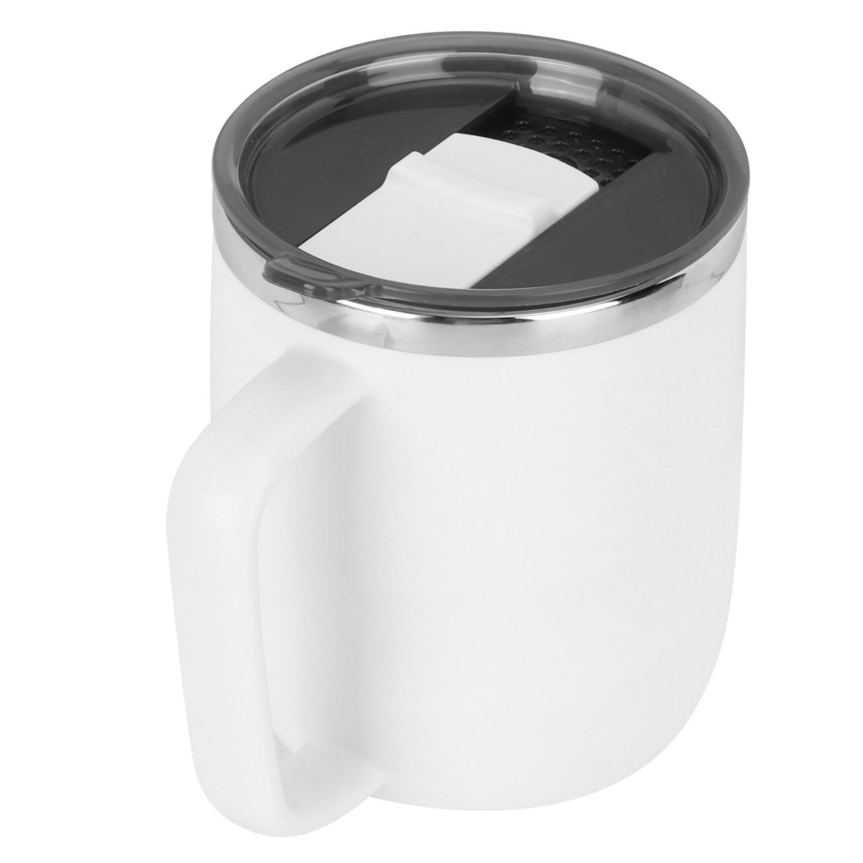 400ml Coffee Mug Stainless Steel Anti Scalding Water Cup with Lid for Home Office Wonderful Gift(White )