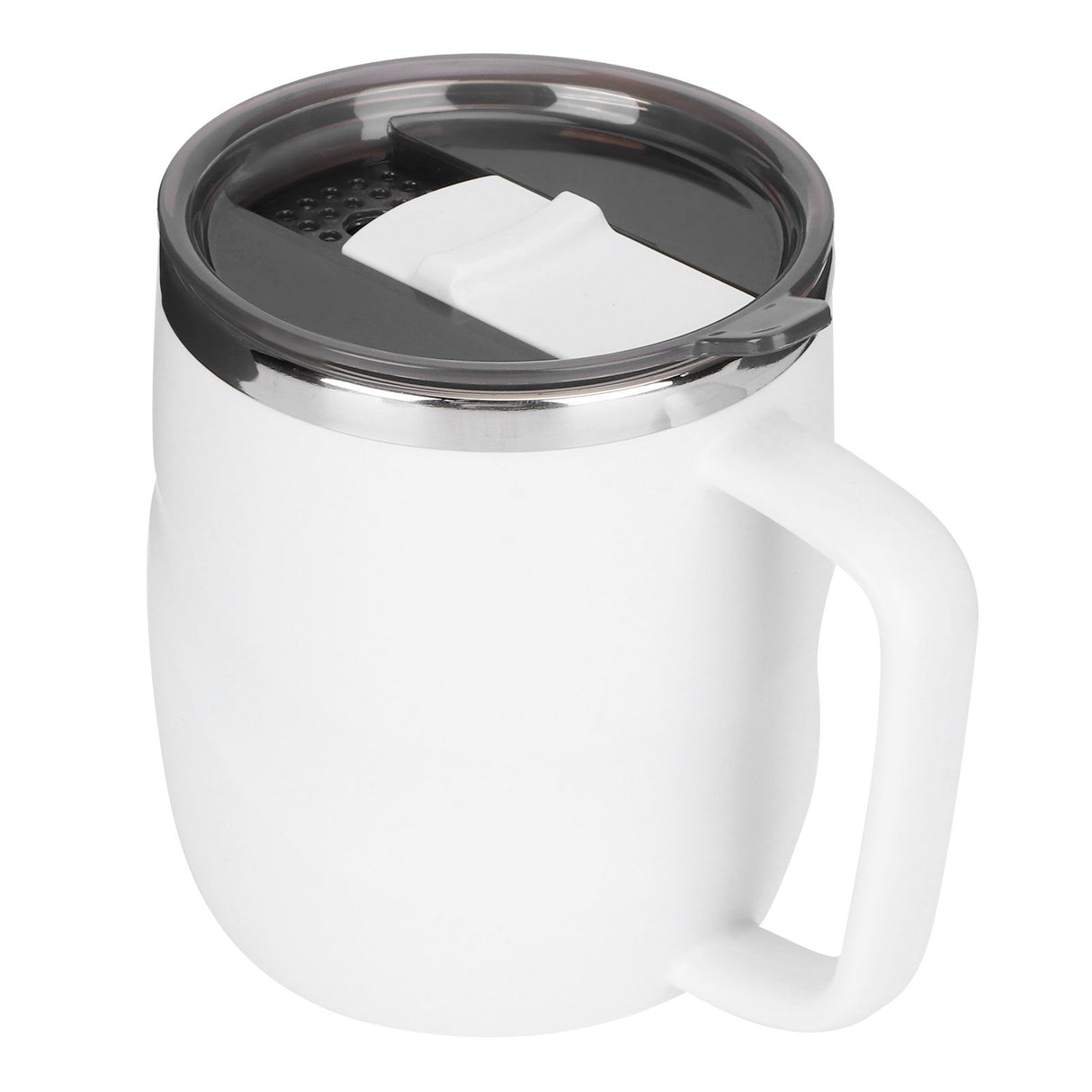 400ml Coffee Mug Stainless Steel Anti Scalding Water Cup with Lid for Home Office Wonderful Gift(White )