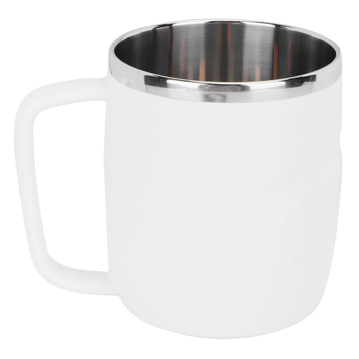 400ml Coffee Mug Stainless Steel Anti Scalding Water Cup with Lid for Home Office Wonderful Gift(White )