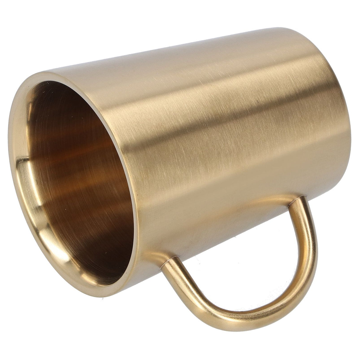 340ml 304 Stainless Steel Beer Mug Coffee Water Cup with Handgrip Double Wall DrinkwareGold