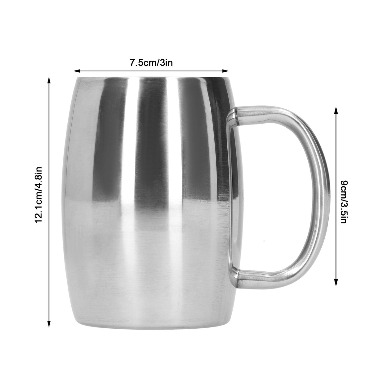 400ml Stainless Steel Beer Mug with Handle Coffee Mugs Milk Tea Cup Gift Drinkware for Office