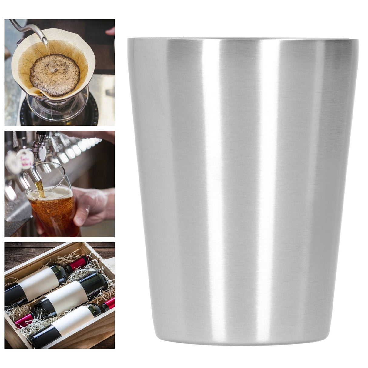 260ml Water Cup Stainless Steel Double Layer Beer Mug Drinkware for Kitchen Dining Hall