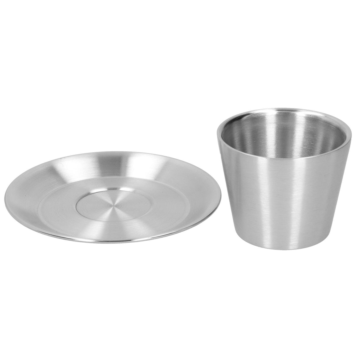 Stainless Steel Coffee Cup Set Double Walled Coffee Mug with Saucer Tea Mug Drinkware