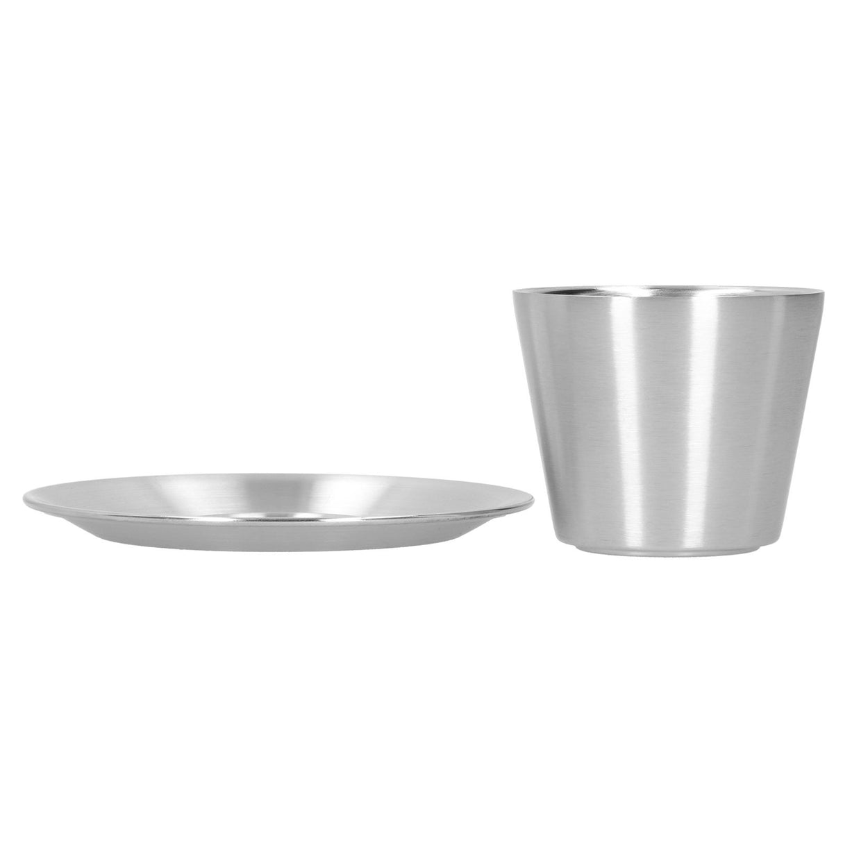 Stainless Steel Coffee Cup Set Double Walled Coffee Mug with Saucer Tea Mug Drinkware