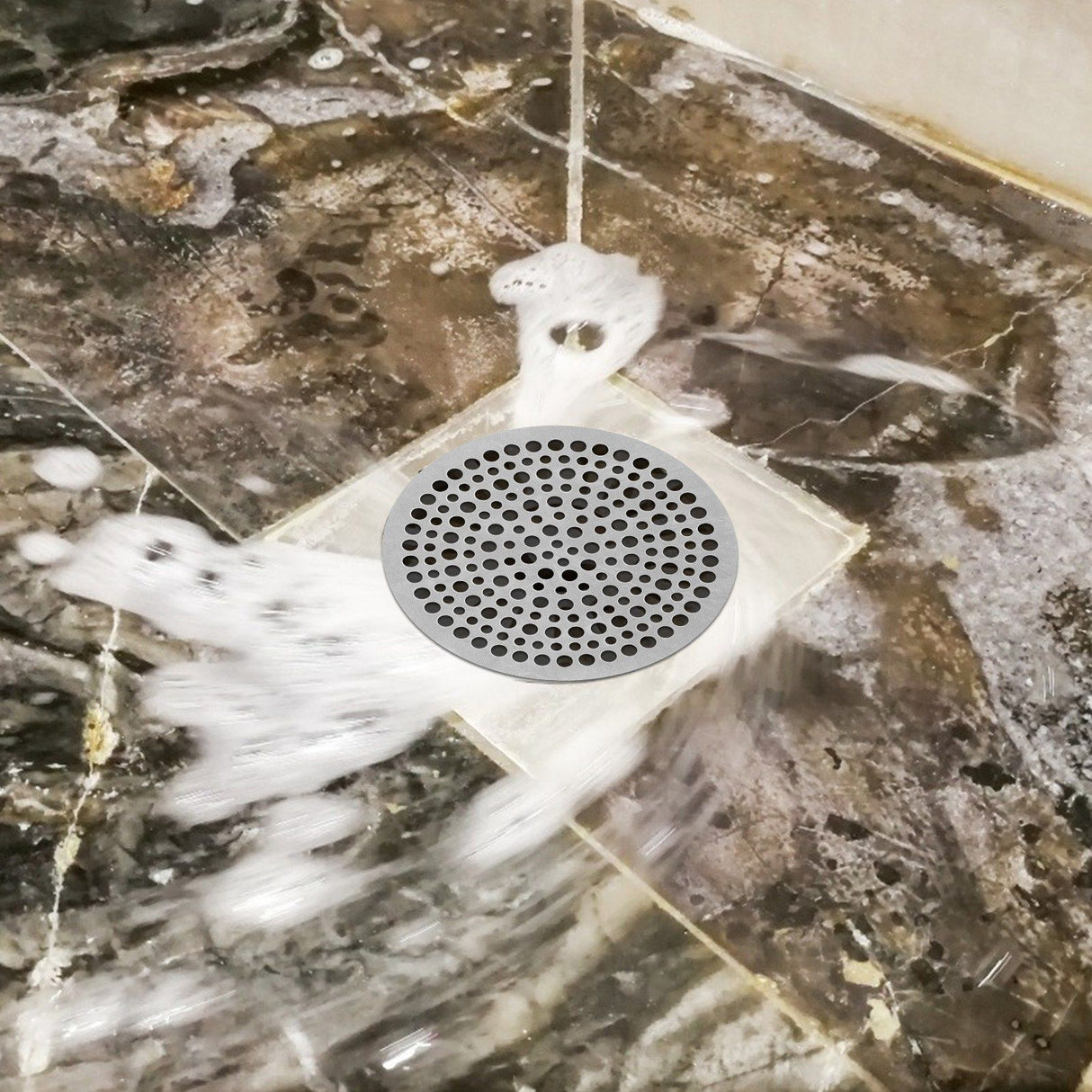 Floor Drain Filter Stainless Steel Round Drainage Shower Strainer Mesh Piece Anti Blocking(82mm )