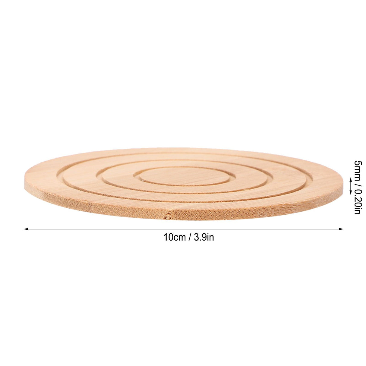6PCS Bamboo Coaster with Holder Round Cup Mats Pad for Cold Drinks and Hot Beverage Home Supply