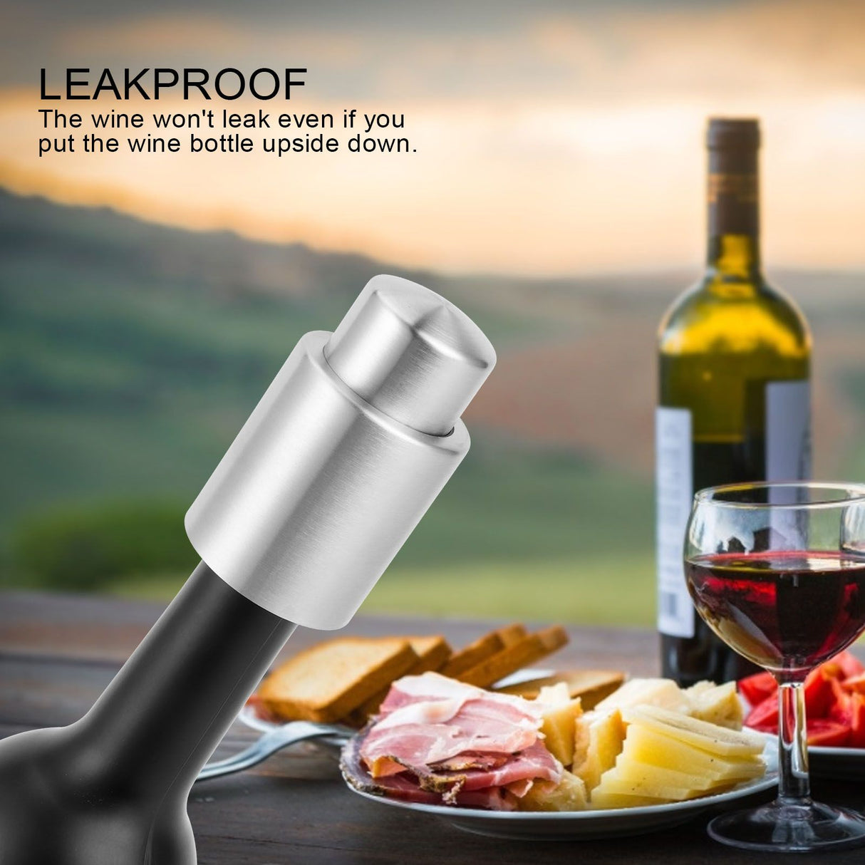 Stainless Steel Wine Bottle Stopper Plug Vacuum Red Wine Champagne Cap Sealer AccessoriesL