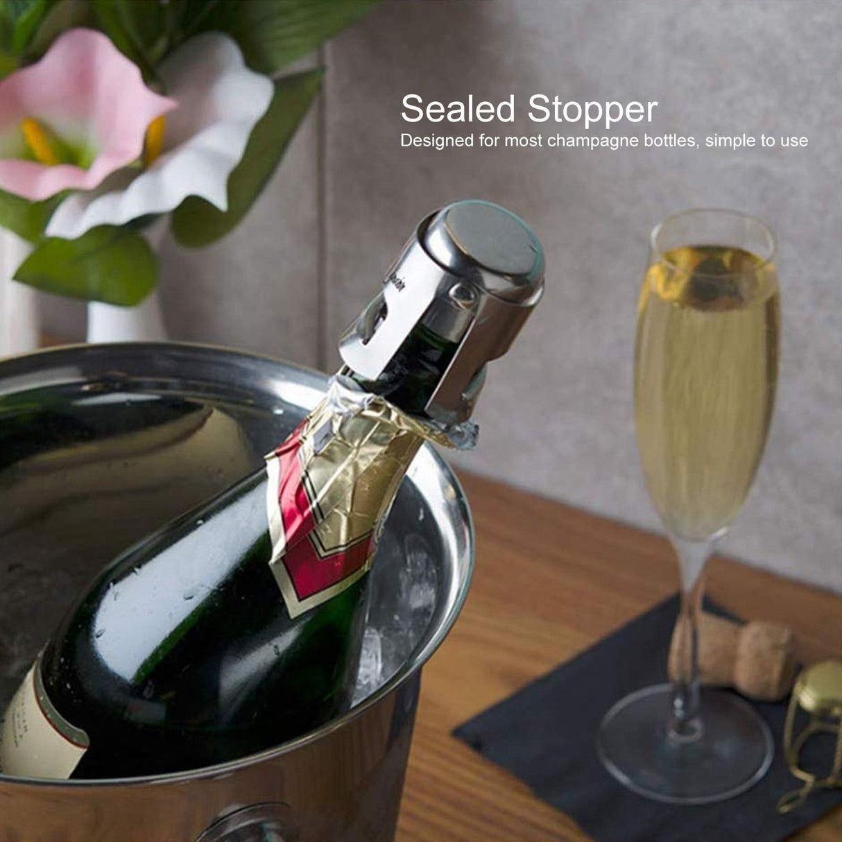 Champagne Bottle Stopper Stainless Steel Sealer Plug Accessory Bar Kitchen Utensils