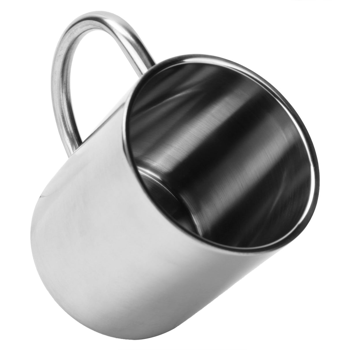 Mug Cup 304 Stainless Steel Sanding Mirror Finish Portable Coffee Cup with Handle 300ml