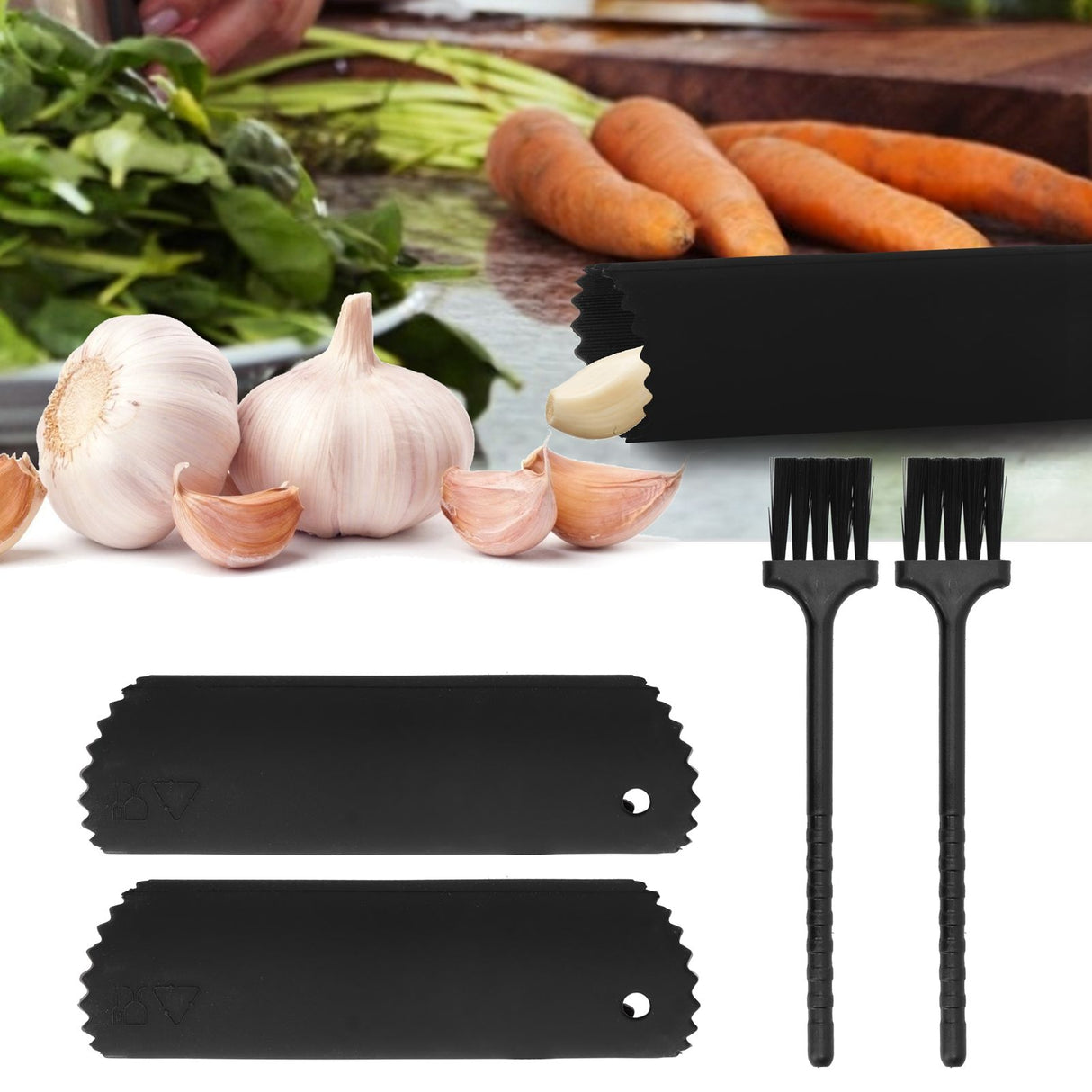 Garlic Peeler Sets Peeling Roller Tube Brush Food Grade Silicone OdorFree Kitchen Tool