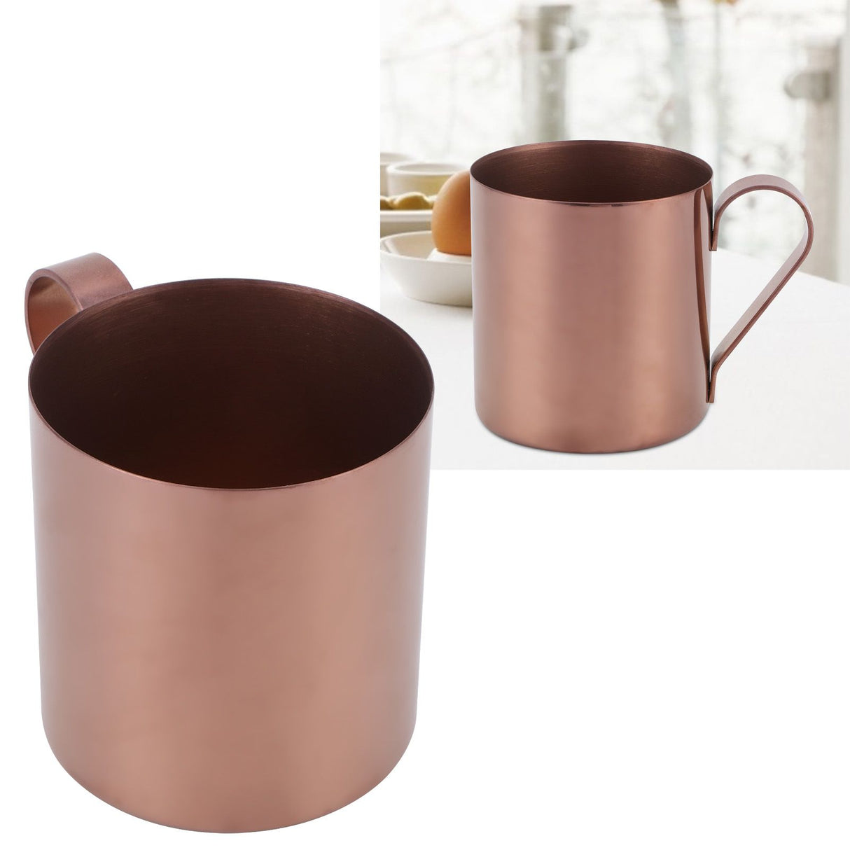 400ml Cocktail Mug 304 Stainless Steel Beer Coffee Water Drinking Cup Bar DrinkwareRose Gold