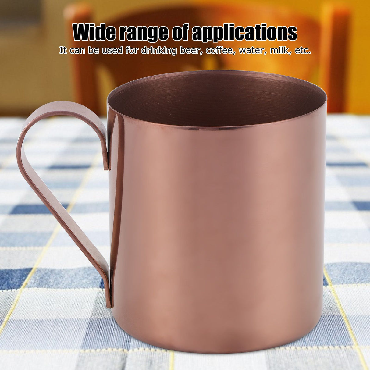 400ml Cocktail Mug 304 Stainless Steel Beer Coffee Water Drinking Cup Bar DrinkwareRose Gold