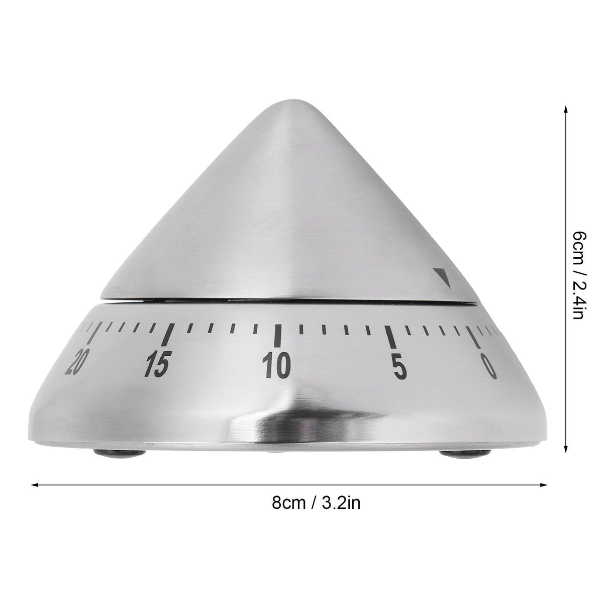 Kitchen Cooking Timer Stainless Steel Mechanical Timer Reminder Time Management Tools(PointedShaped )