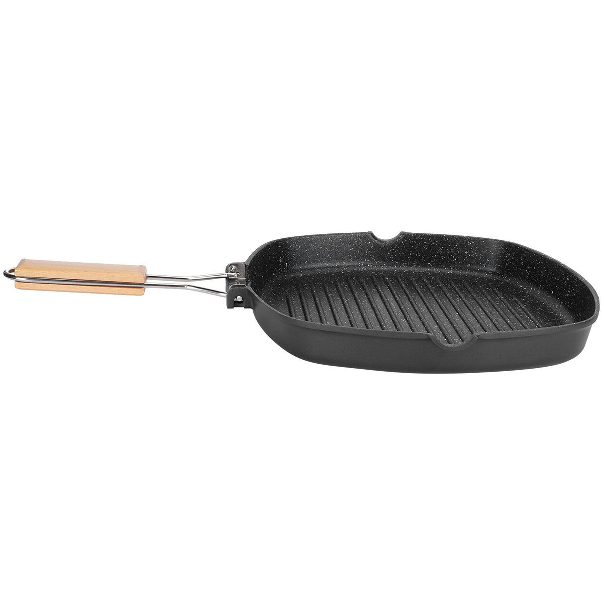 NonStick Practical Frying Pan Steak Skillet BBQ with Foldable Handle Kitchen Supplies(28cm )