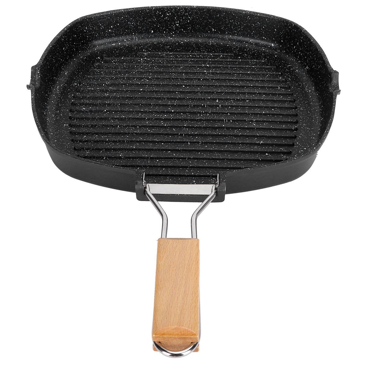 NonStick Practical Frying Pan Steak Skillet BBQ with Foldable Handle Kitchen Supplies(28cm )
