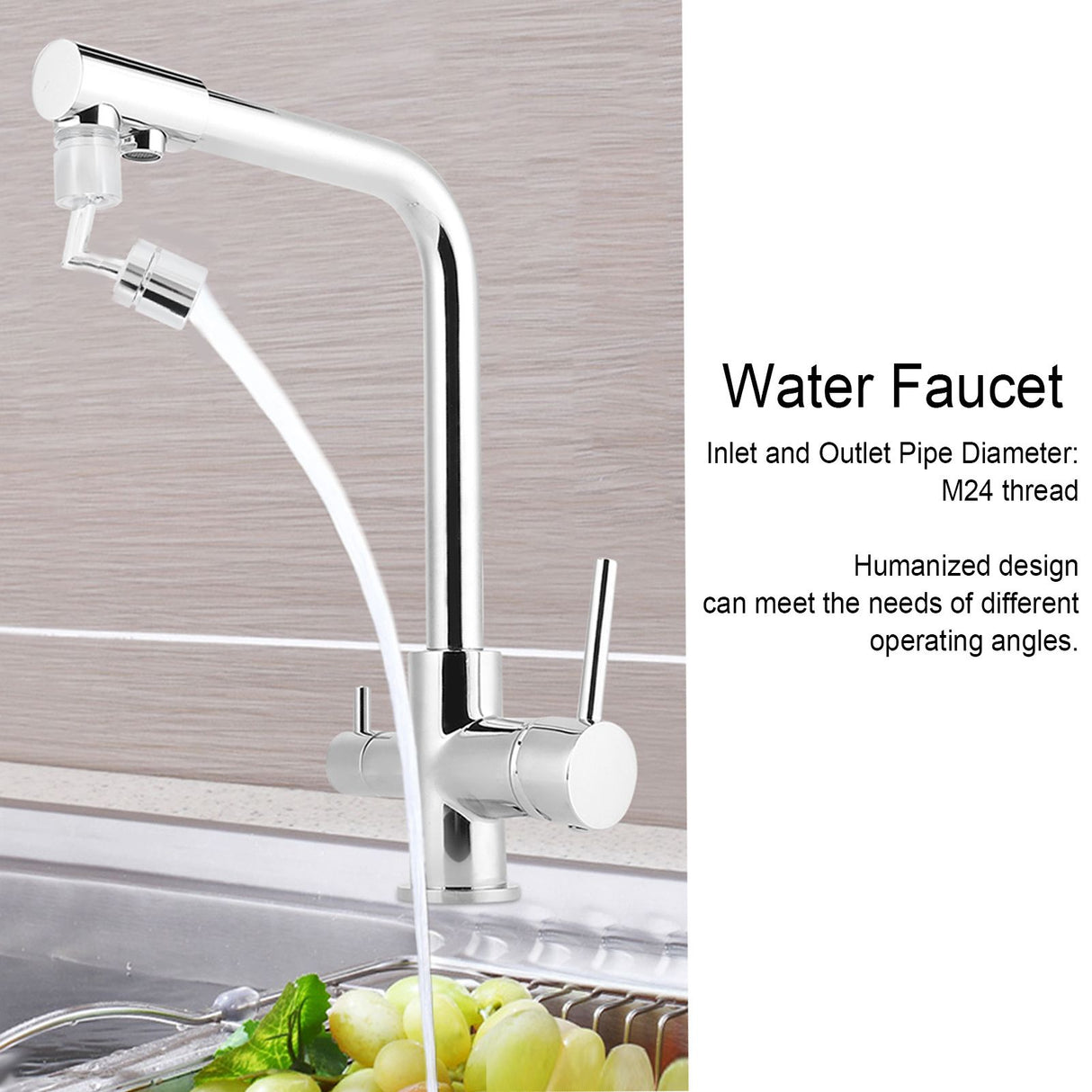 M24 Thread Water Faucet 360 Degree Rotating Universal Tap Anti Splashed for Kitchen Bathroom