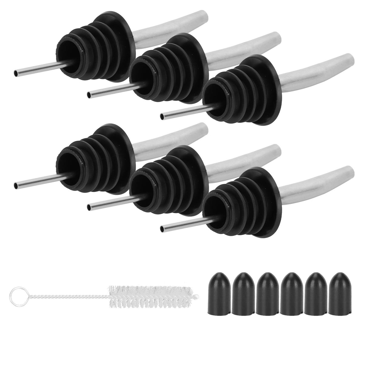 Wine Pourer Bottle Dispenser Spout Cone Nozzle W/Silicone Dust Cap 304 Stainless Steel