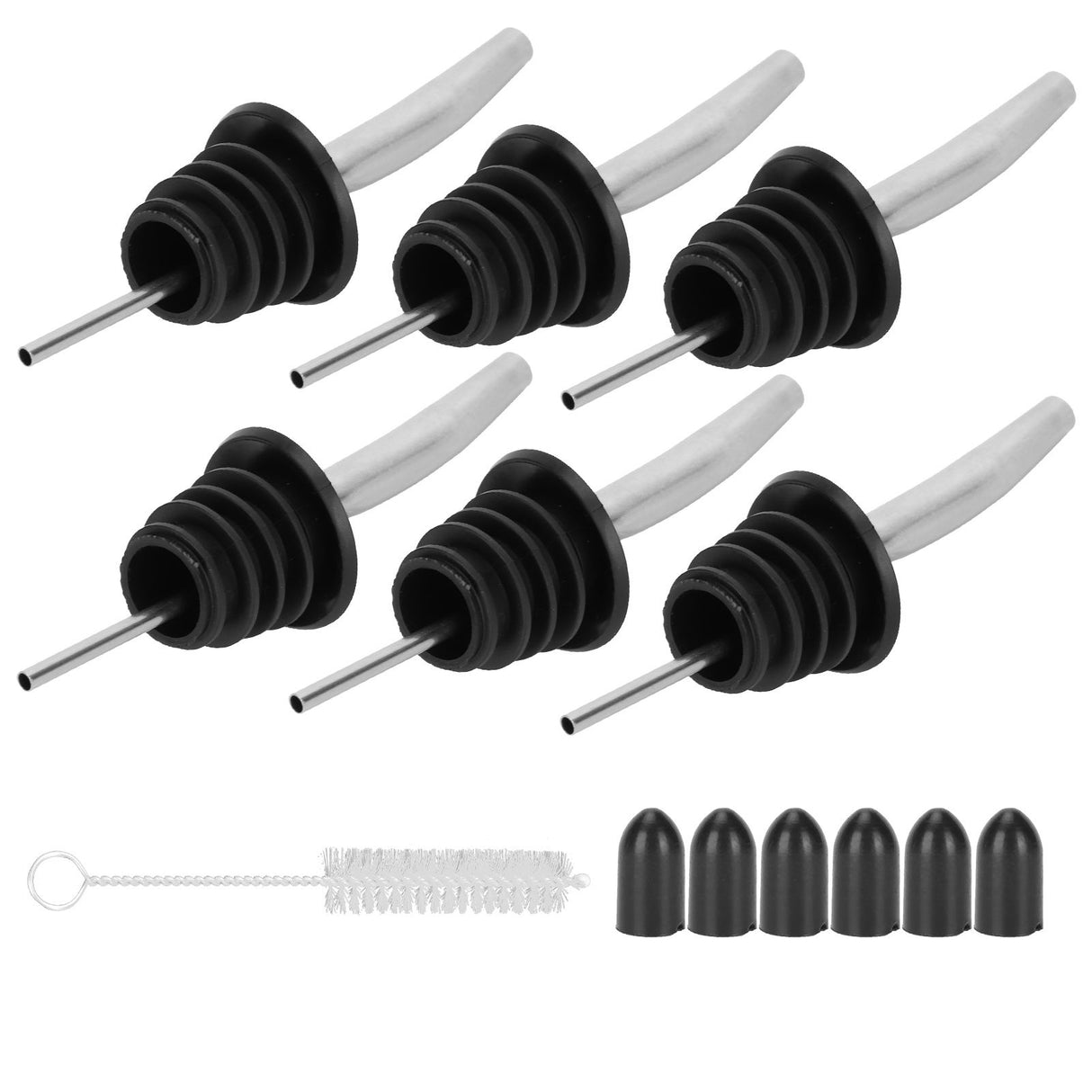 Wine Pourer Bottle Dispenser Spout Cone Nozzle W/Silicone Dust Cap 304 Stainless Steel