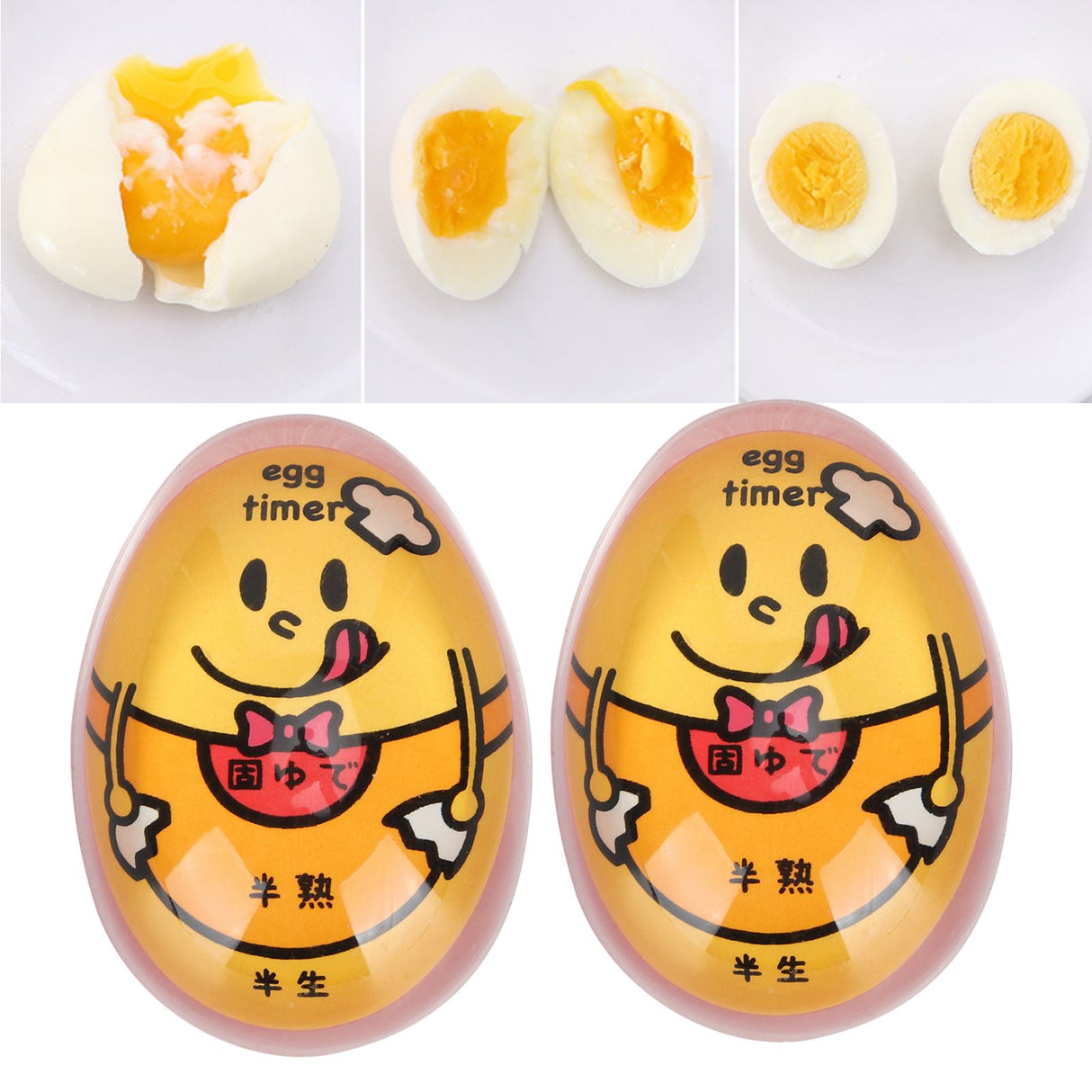 2Pcs Eggtimer Color Changing Resin Kitchen Timer for SoftBoiled Boiled Egg Cook Supplies