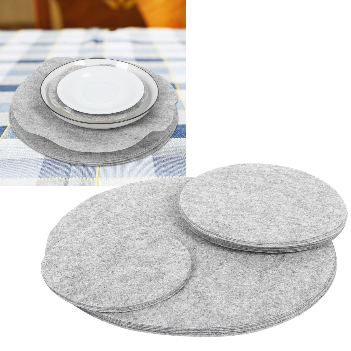 Soft Felt Plate Dividers Pan Separator Pads Cookware Bakeware Dish Pot Stacking ProtectorsGray 24PCS