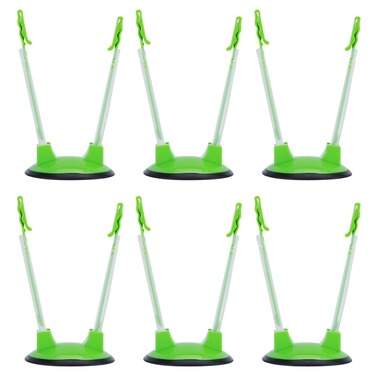 6Pcs Food Storage Bag Holder Stand HandsFree Bag Racks Home Kitchen Accessory Green