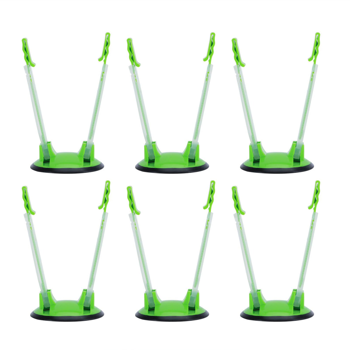 6Pcs Food Storage Bag Holder Stand HandsFree Bag Racks Home Kitchen Accessory Green