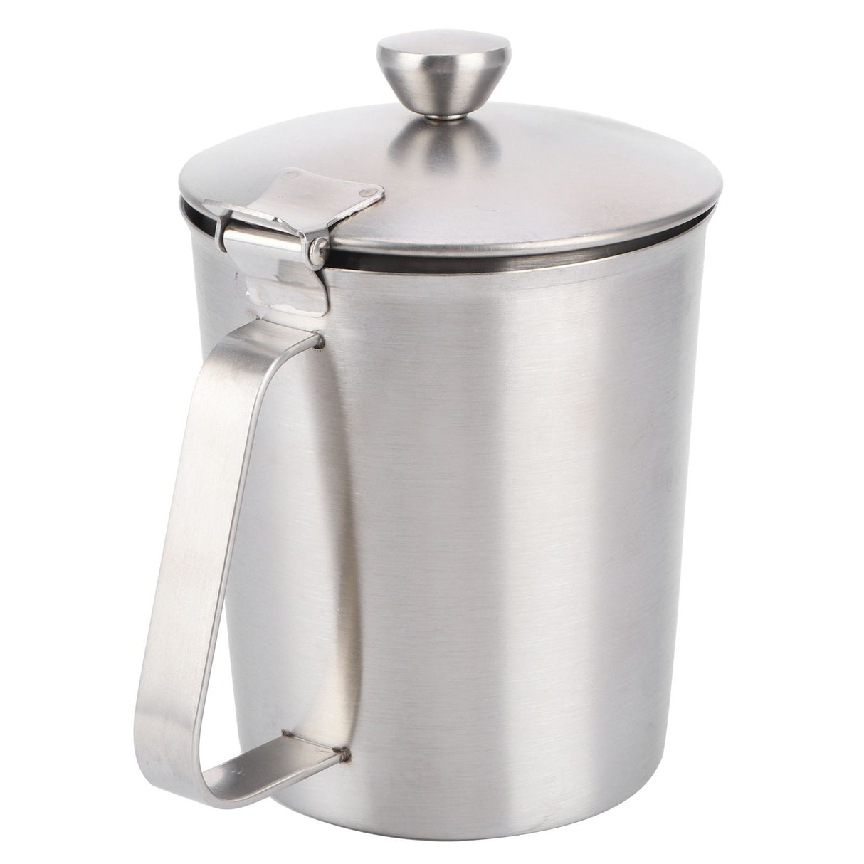 Coffee Latte Cup Thicken 304 Stainless Steel Measuring cup Milk Frothing Jug with Scale Cover500ml with Cover