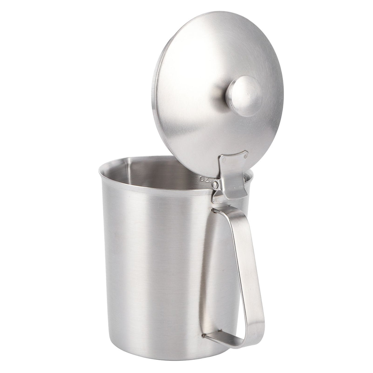 Coffee Latte Cup Thicken 304 Stainless Steel Measuring cup Milk Frothing Jug with Scale Cover500ml with Cover