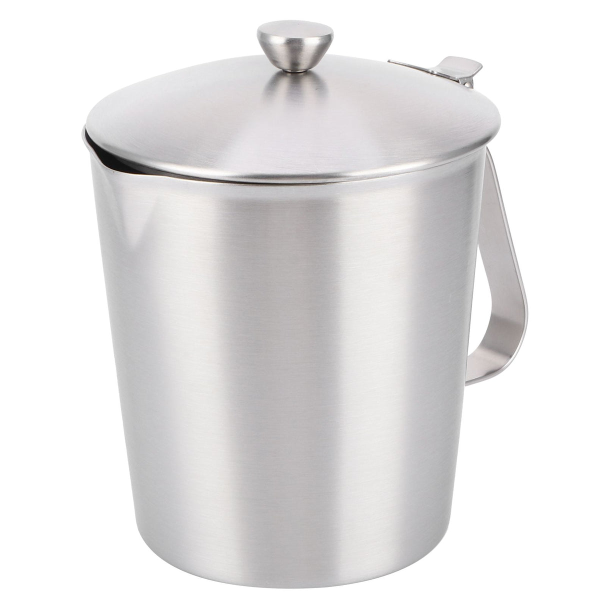 Coffee Latte Cup Thicken 304 Stainless Steel Measuring cup Milk Frothing Jug with Scale Cover1000ml with Cover