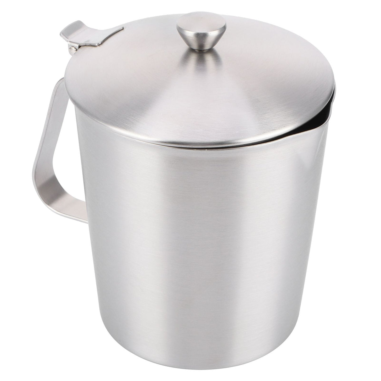 Coffee Latte Cup Thicken 304 Stainless Steel Measuring cup Milk Frothing Jug with Scale Cover1000ml with Cover
