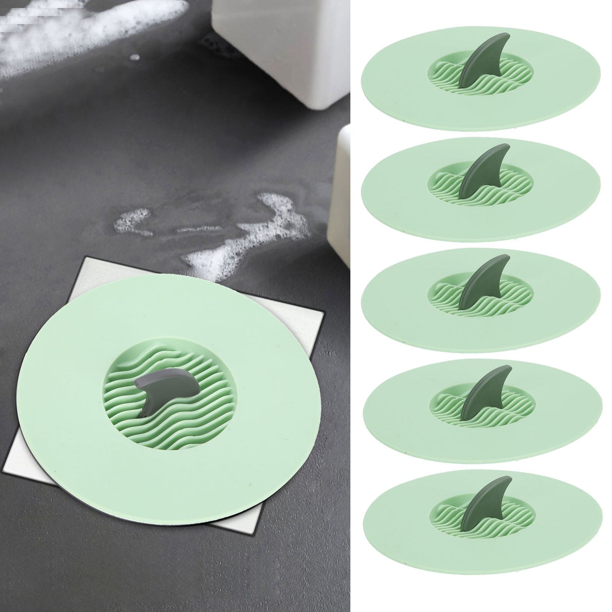 5Pcs Kitchen Sink Drain Plugs Strainer Water Sink Bathtub Drainage Stopper Bathroom AccessoriesGreen
